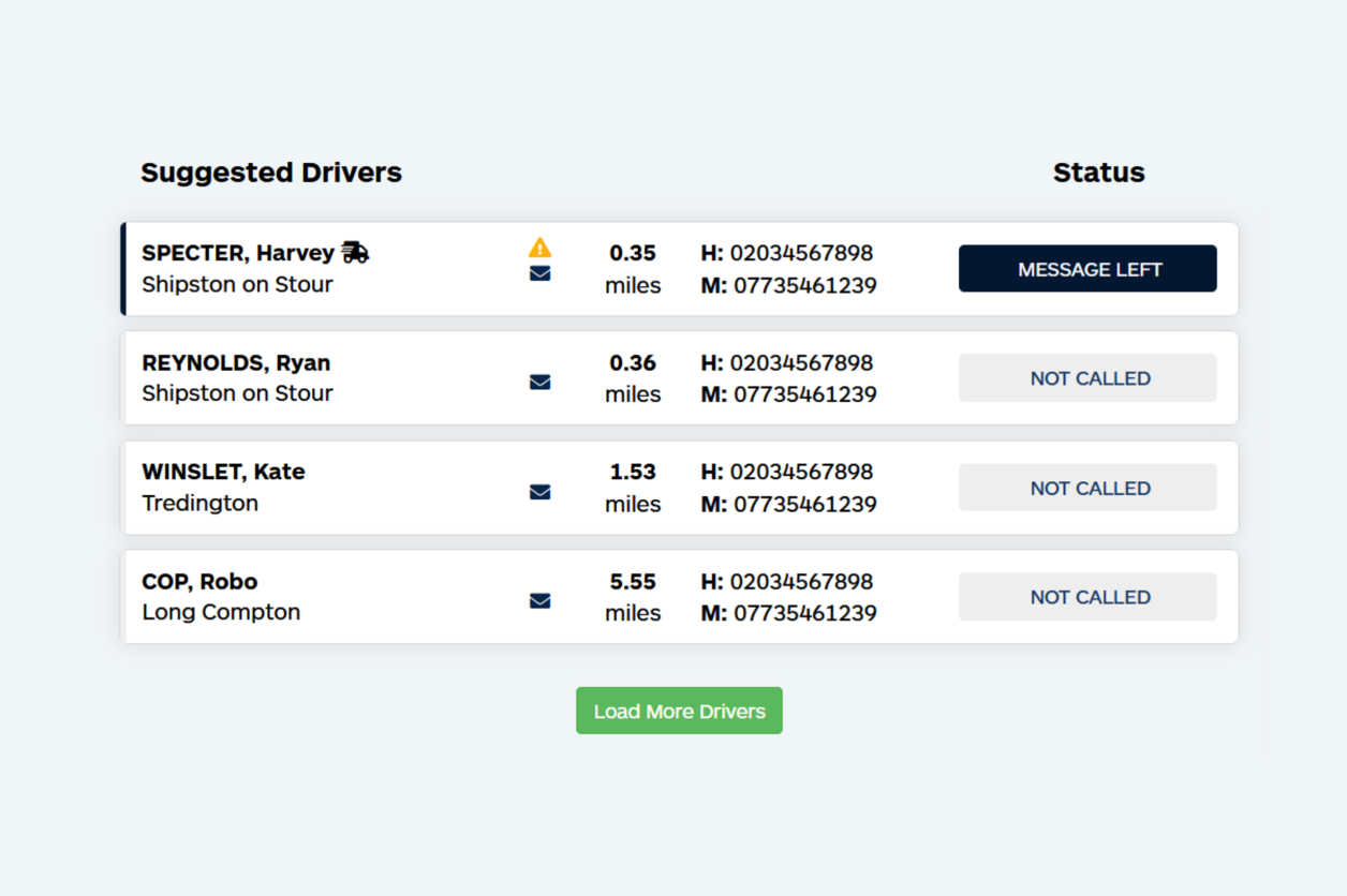 driver lookup status