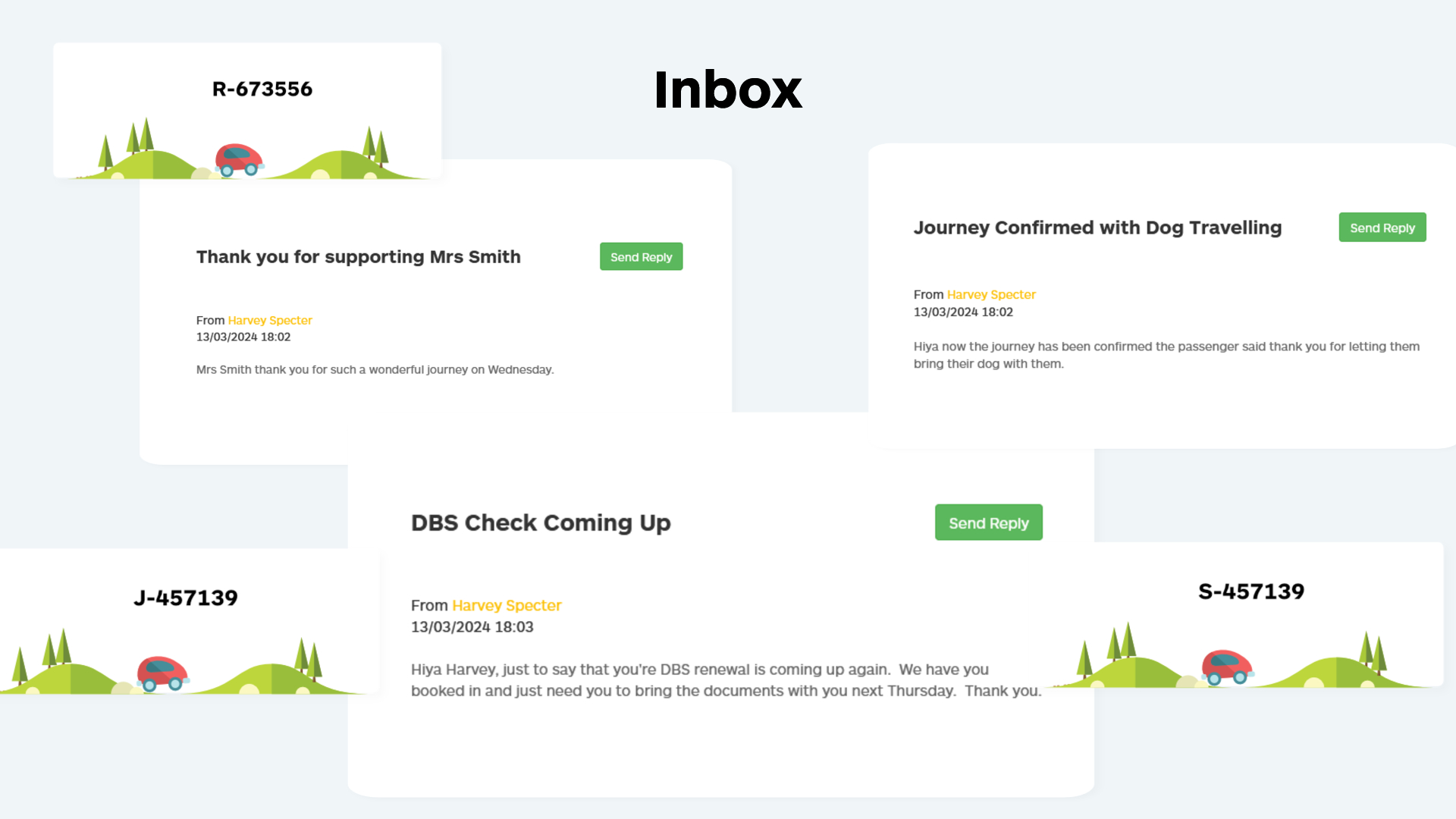 driver portal messaging inbox